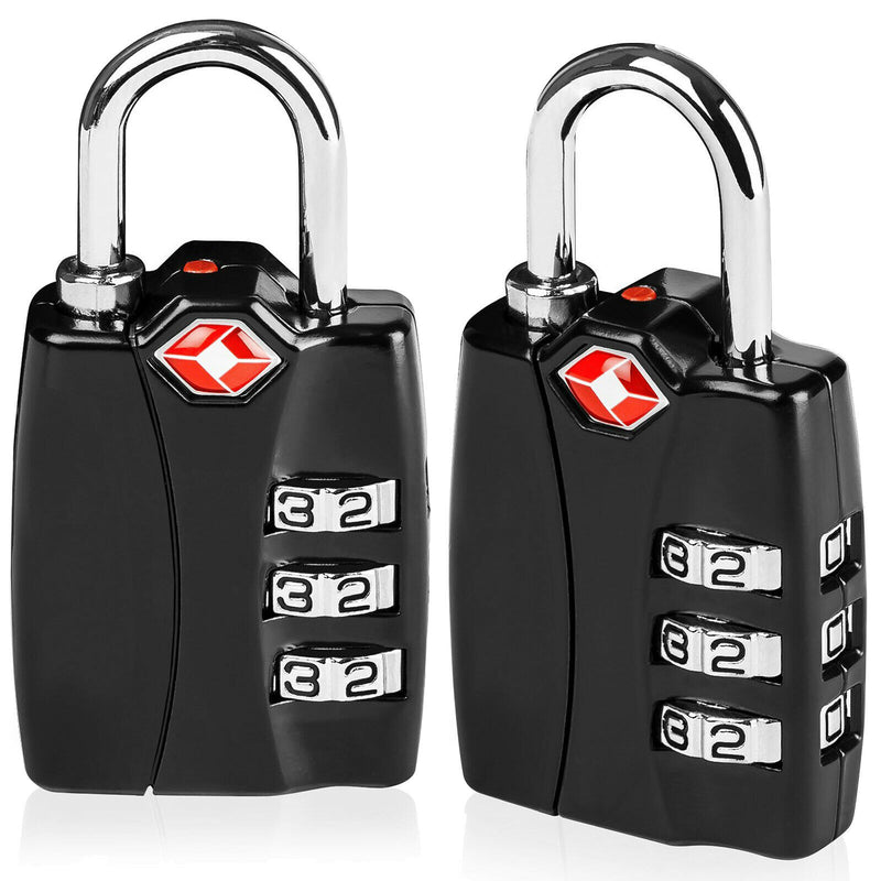 TSA Luggage Locks - 3 Digit Combination Steel Padlocks for Suitcases & Baggage
