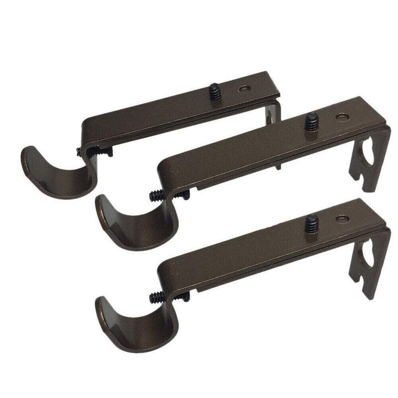 3PCS Bracket Hang Curtain Rod Holders Single Hook Tap Right Window Frame Rod CA