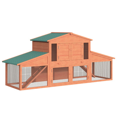 Big Rabbit Cage Guinea Pig House W/ Double Ramp, Weatherproof Wood Rabbit Hutch