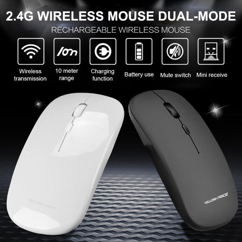 2.4G USB C / USB A Dual Mode Wireless Silent Mouse for Laptop MacBook Notebook
