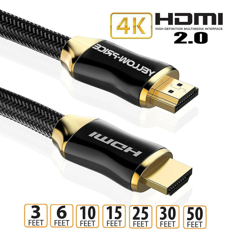 HDMI Cable 15/25/30 Feet- HDMI 2.0 26AWG,CL3 In Wall 4K 3D HDCP 2.2 ARC+Ethernet