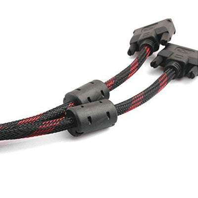 Nylon Braided DVI 24+1 Gold Plated Cable Cord Lead For Monitor LCD PC (1.5M) CA