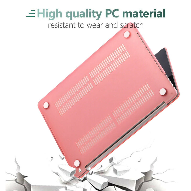 For 2020 MacBook Pro A2289 & A2251 Pink Rubberized Hard Shell+KB Film+LCD Film