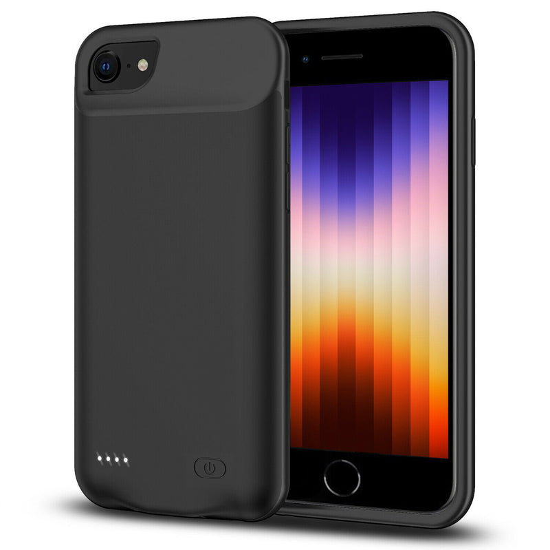 Smart & Slim Battery Case For iPhone SE 2022,6000mAh Power Bank Charger Cover CA
