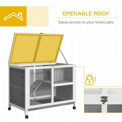 Indoor Critter Cage Rabbit Hutch W/ Ramp Small Animals