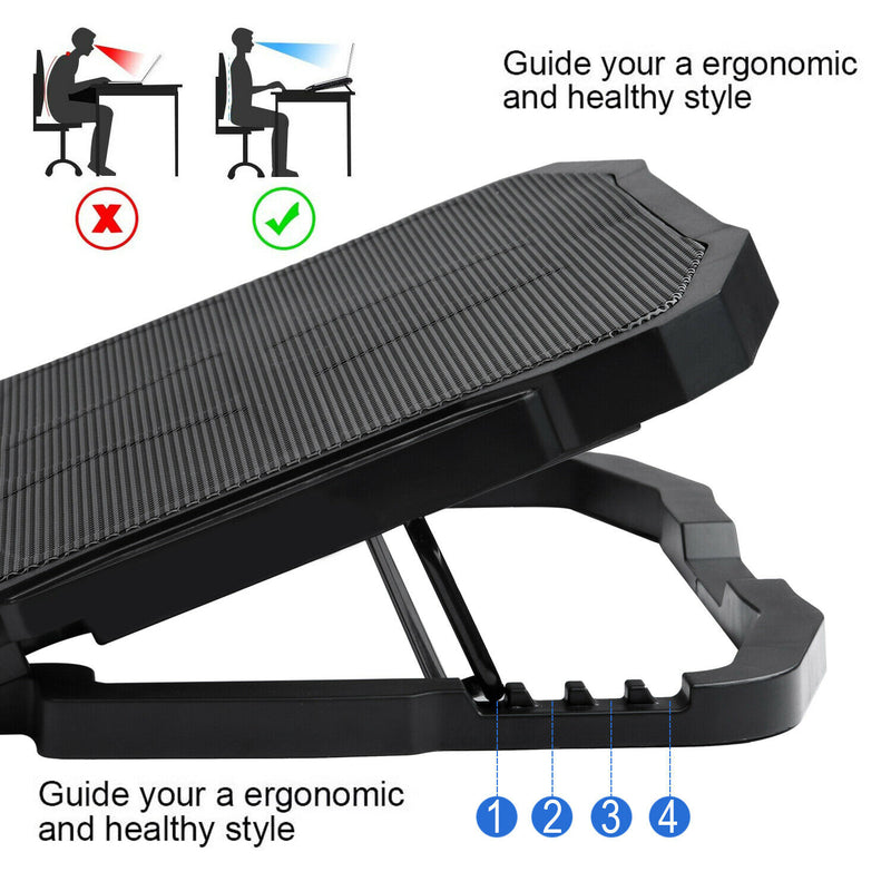 11-15.6inch Laptop Cooling Pad [High Speed Quiet Fans,LCD Screen,Button Control]