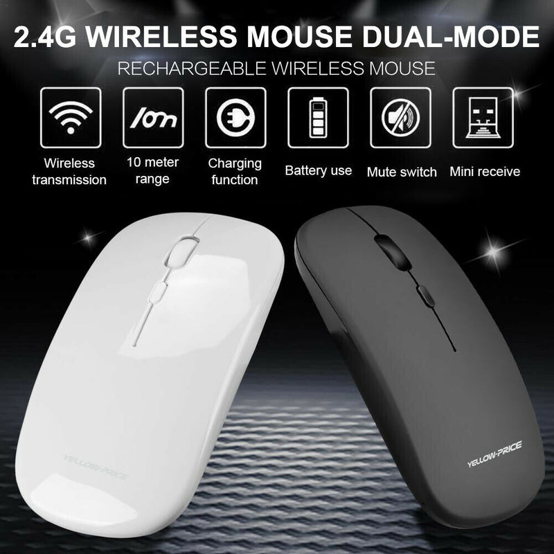2.4G Rechargeable USB C Wireless Mouse Quiet Clicking for Type-C Laptop, MacBook