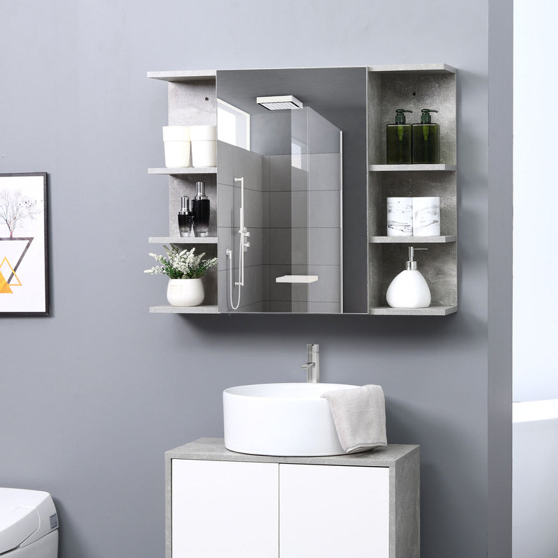 32" x 8" Medicine Cabinet Bathroom Wall Cabinet w/ Mirror Door Storage Shelf