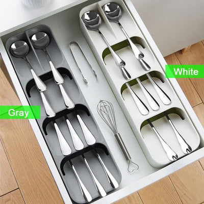 Cutlery Spoon Organiser Tray Insert Utensil Divider Kitchen Drawer Compact Box