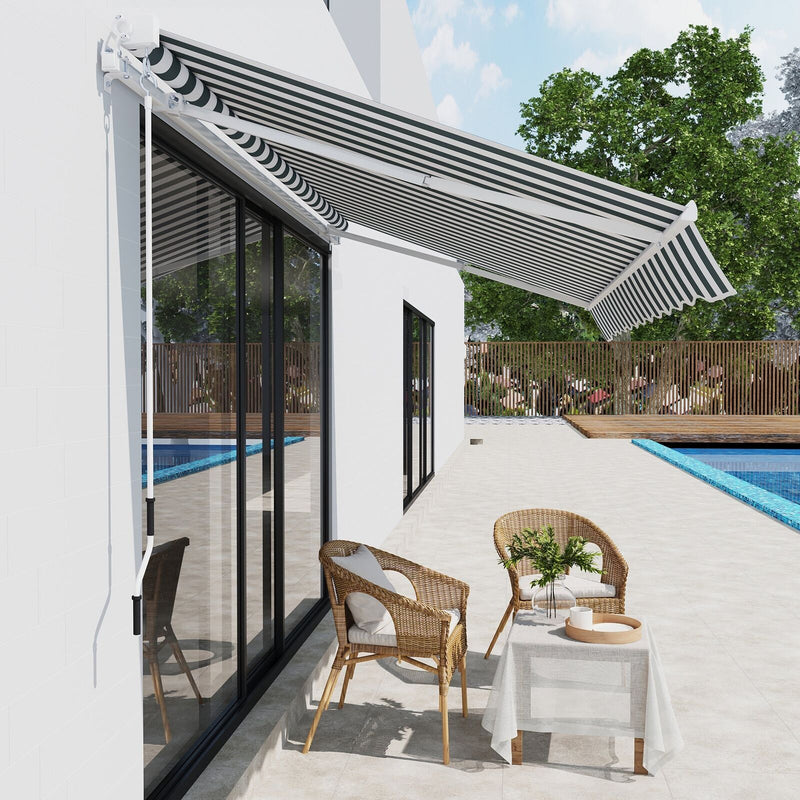 8&apos;x7&apos; Manual Retractable Patio Awning Shelter UV Protection