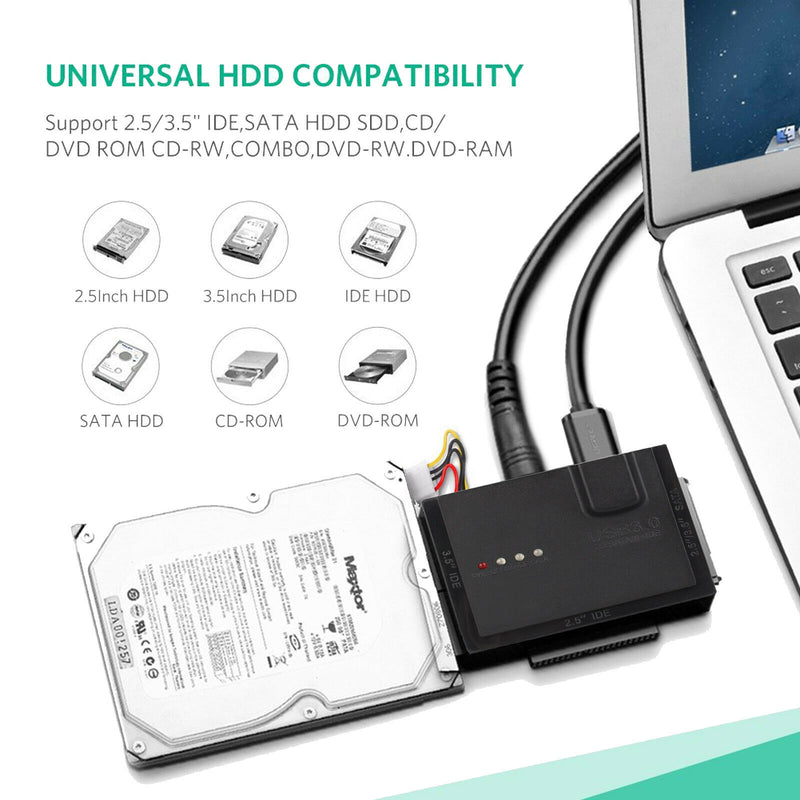 6TB External Hard Drive Storage HDD Portable Disk to USB 3.0 Adapter Converter