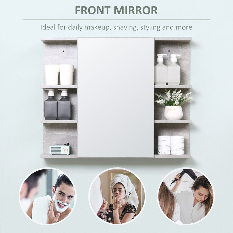 32" x 8" Medicine Cabinet Bathroom Wall Cabinet w/ Mirror Door Storage Shelf