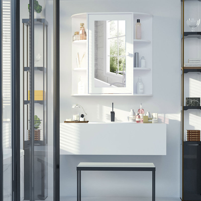 Wall Mounted Bathroom Medicine Cabinet Storage Organizer with Mirror Door
