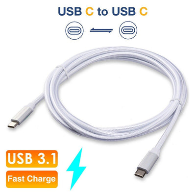 Thunderbolt 3 Compatible USB-C to USB-C 3.1 Cable 6inch 3FT 6FT Nylon Braided