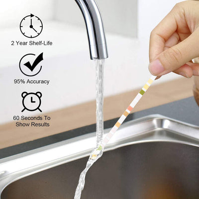 100PCS 16 IN 1 Drinking Water Test Strips Easy Quick for PH Hardness Lead Iron
