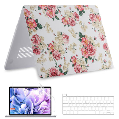MacBook Pro 13" 2020 Flower Pattern Hard Case w/ Keyboard Cover,Screen Protector