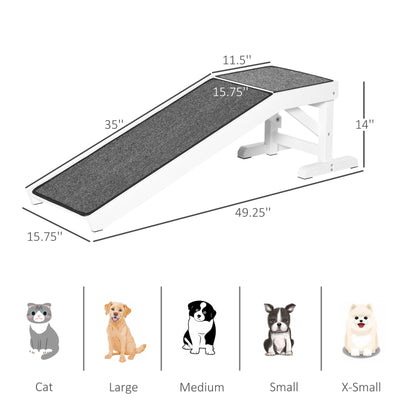 Small Pet Ramp for Dogs and Cats with Easy Top Platform, Indoor Puppy Ramp