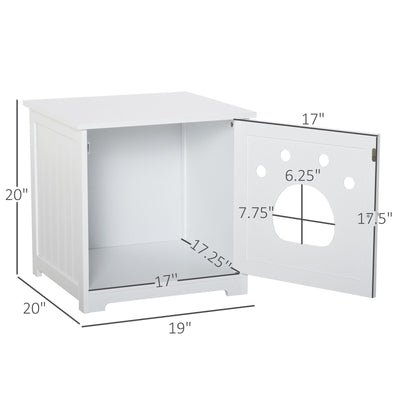 Cat Washroom Pet Litter Box Enclosure Kitten House End Table Hideaway Cabinet