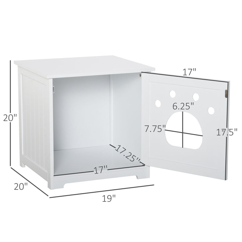 Cat Washroom Pet Litter Box Enclosure Kitten House End Table Hideaway Cabinet