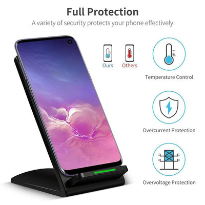 15W Qi-Certified Fast Wireless Charging Stand for Galaxy S21 S20 iPhone 12 11 Xs