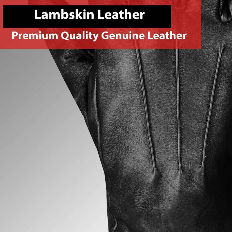 Luxury Leather Driving Gloves For Men | Sheepskin Leather | Cashmere Lined-Black