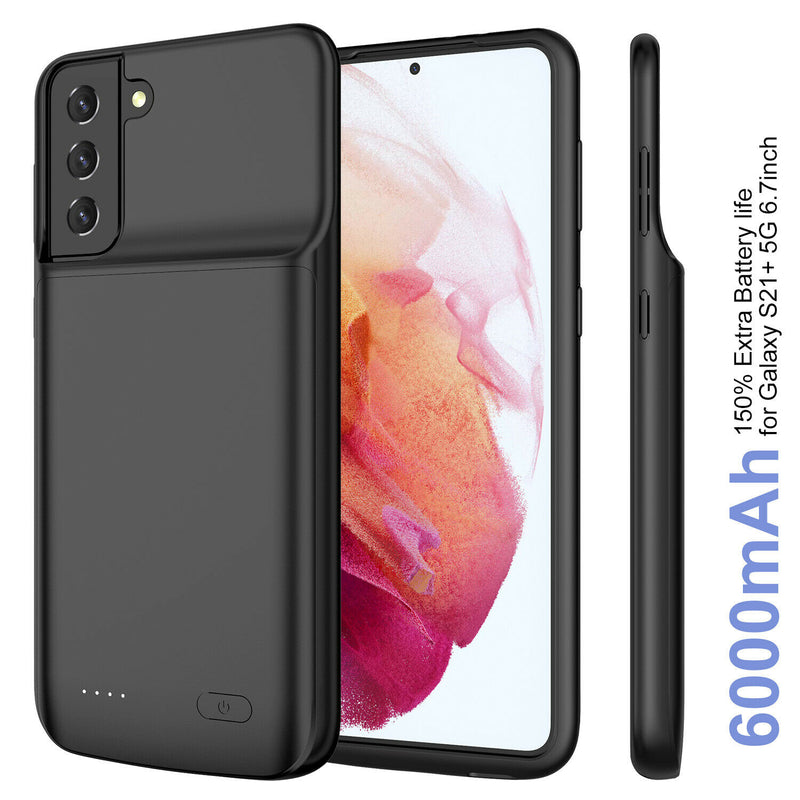 For Galaxy S21/S21 Plus/S21 Ultra Battery Charging Case Cover Power Bank, Black