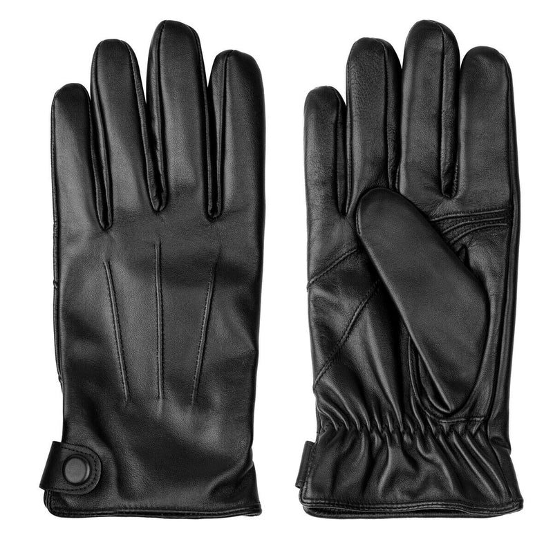 Classic Genuine Sheepskin Leather Cashmere Lined Touchscreen Warm Gloves for Men