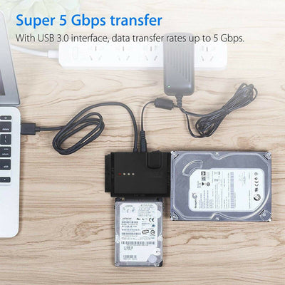 USB 3.0 2.5" & 3.5" SATA IDE HDD SSD Hard Drive External Enclosure Box 6TB