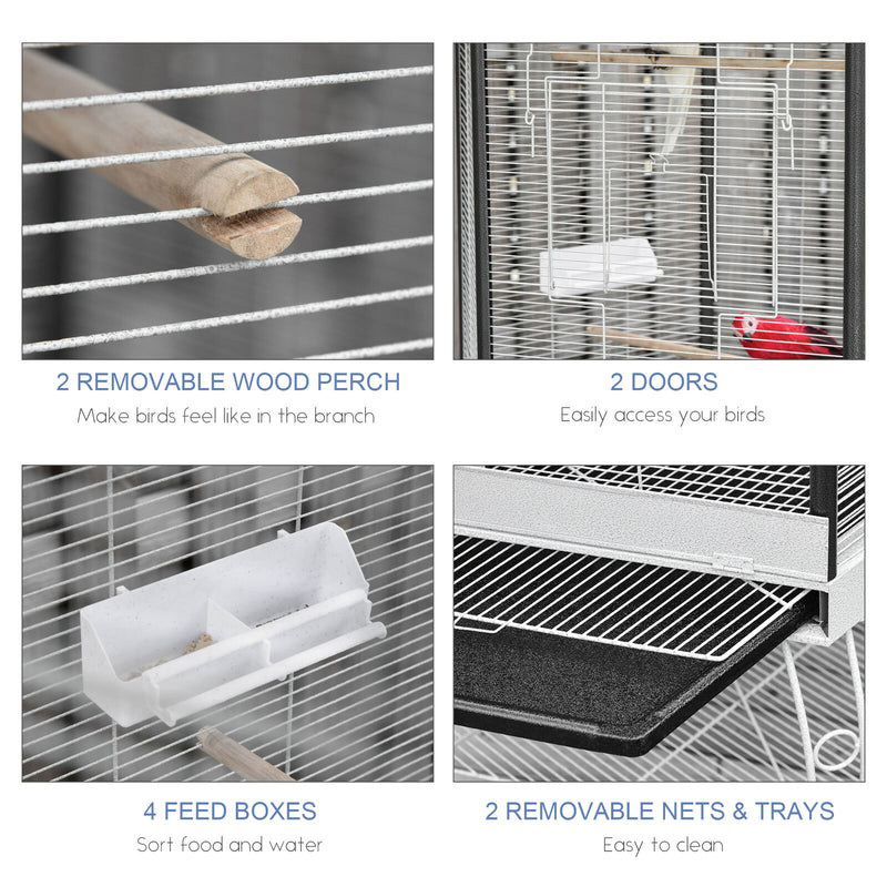 Parrot Bird Cage Macaw Aviary Cockatoo Finch Parakeet Pet Supplies Stand Wheels
