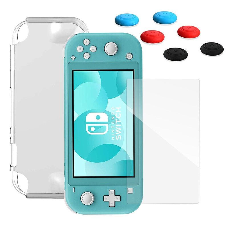 3 IN 1 Bundle Clear Case&HD Glass Film&6x Caps for Nintendo Swich / Switch Lite