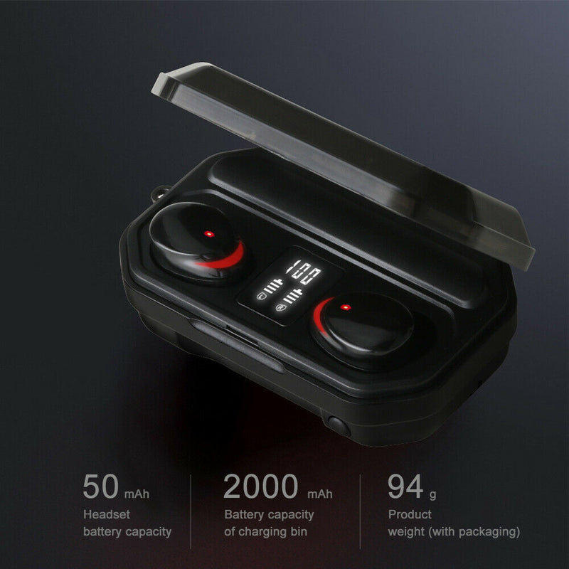 True Wireless Bluetooth 5.0 in-Ear Earbuds (Built-in Mic,Stereo,40Hrs Playtime)