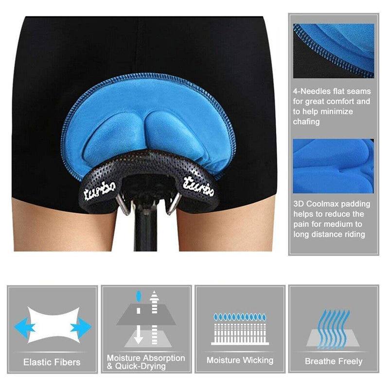 1/4-Pairs Cycling Shorts Pro 3D Gel Padded Men&