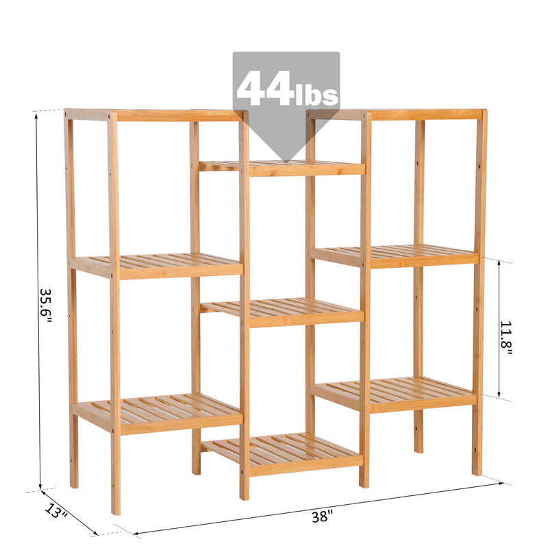9 Tier Bamboo Storage Rack DIY Plant Stand Storage Holder Home Organizer