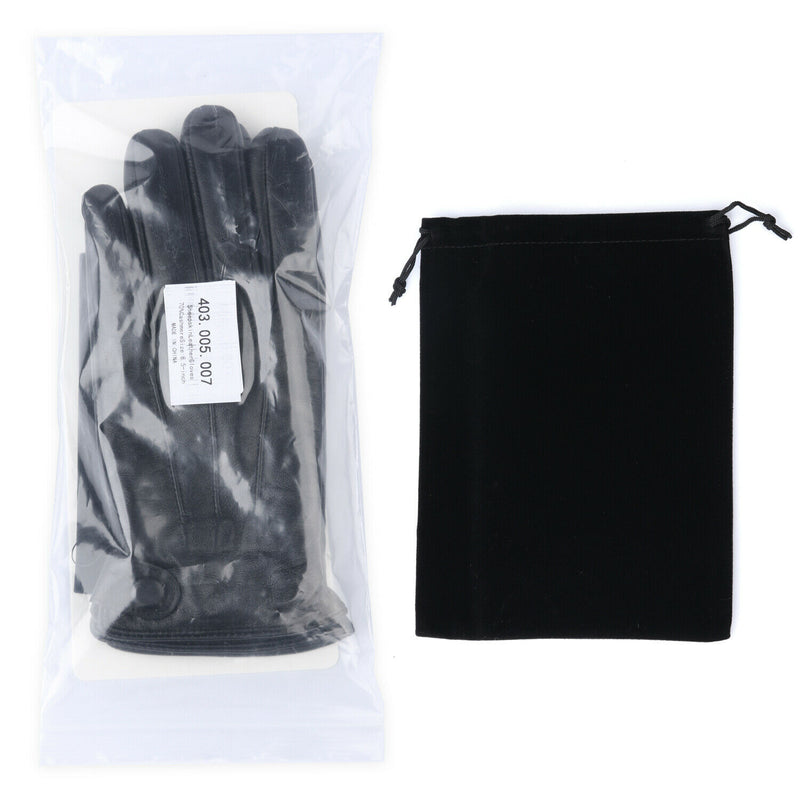 1/2-Pairs Vegan Sheepskin Leather Gloves w/Cashmere Lined for Driving Motorcycle