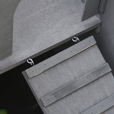 Wooden Bunny Hutch 2-Levels w/ Roof Mesh Window for Outdoors &amp; Small Animals 842525170864