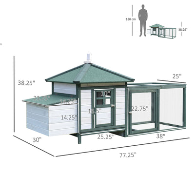 Cute Chicken Coop with Cottage Design, Poultry Cage /w Safe Environmental Paint
