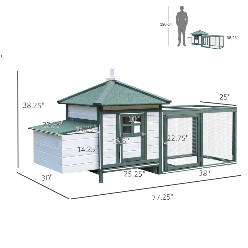 Cute Chicken Coop with Cottage Design, Poultry Cage /w Safe Environmental Paint