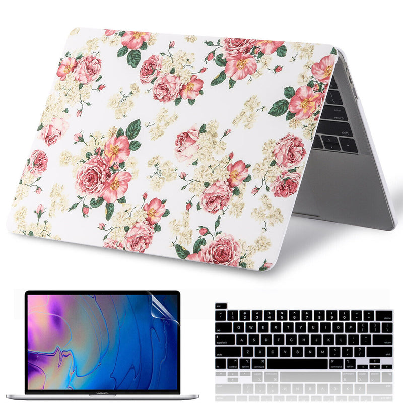 MacBook Pro 13" 2020 Flower Pattern Hard Case w/ Keyboard Cover,Screen Protector