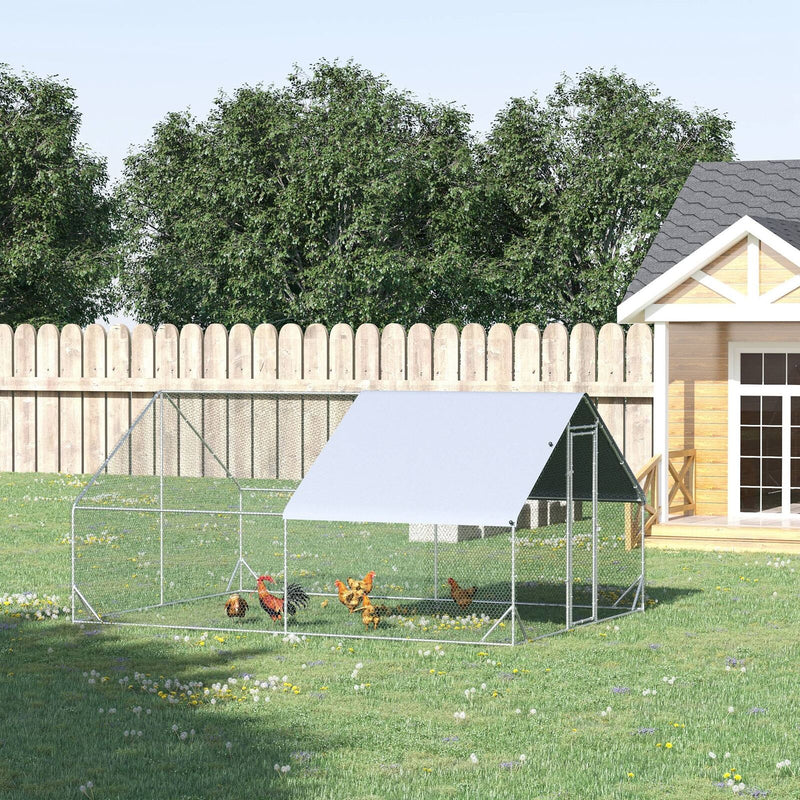 10&apos; x 13&apos; 6.5&apos; Chicken Coop Cage, Outdoor Hen House w/Cover &amp; Lockable Door 196393165850
