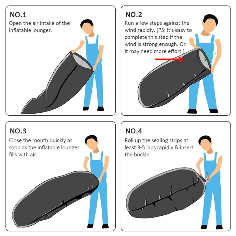Inflatable Lounger Sofa Bed with Travel Bag Pouch for Travel, Camping, Picnics