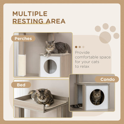 50&quot; 2-IN-1 Cat Tree with Cat Toilet Cabinet Condo Bed Sisal Scratching Post Pad
