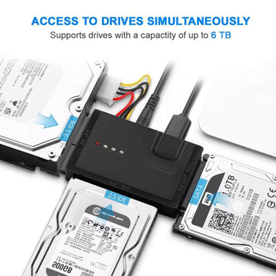 USB 3.0 2.5" & 3.5" SATA IDE HDD SSD Hard Drive External Enclosure Box 6TB