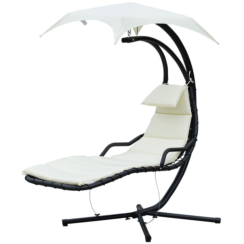 Clearance Sale Outdoor Hanging Chaise Lounge Chair w/ Canopy Air Porch Swing