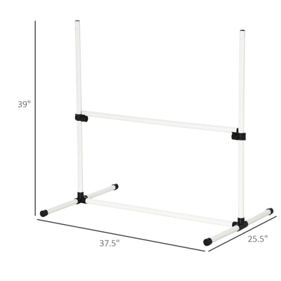New Canine Agility Set Dog Jumping Training Obstacles Course Free Standing White 712190175450