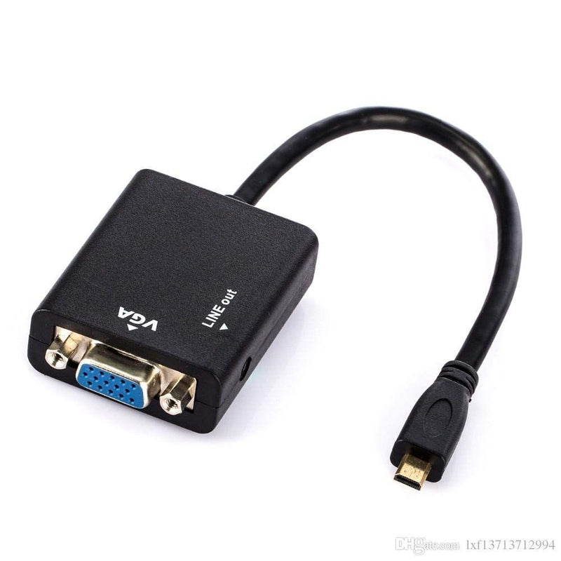 Micro HDMI to VGA Converter Adapter With Audio Output For Camera Computer NEW K