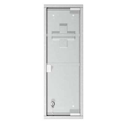 22''x8'' Stainless Steel Medicine Cabinet 3 Tier Frosted Door Lockable First