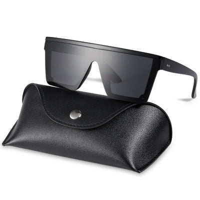 UV400 Flat Top oversized Shield Sunglasses / Trending Big Square Celeb Retro CA
