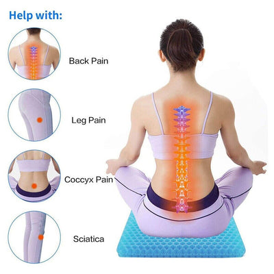 Double Gel Seat Cushion Thick Egg Seat Cushion Breathable Design Non-Slip Cover