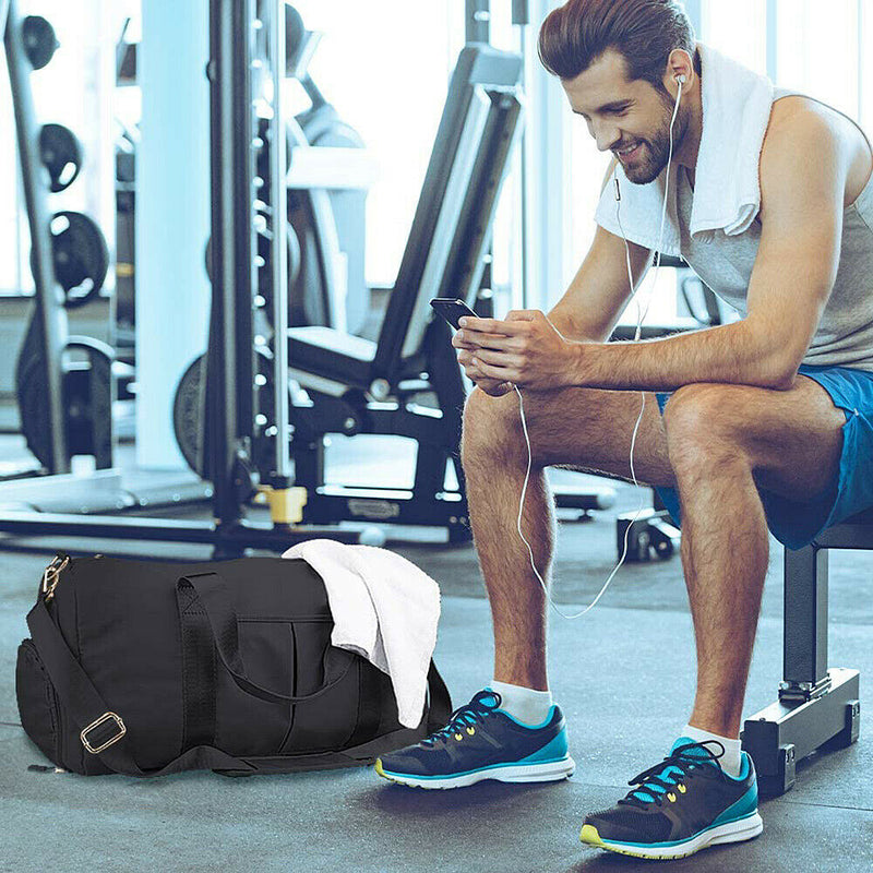 Gym Duffle Bag With Swimming Set [PU Cap & Anti-Fog Goggles & Quick Dry Trunks]