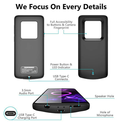 High Capacity & Slim Rechargeable Extended Charger Case for Galaxy S9 / S9 Plus